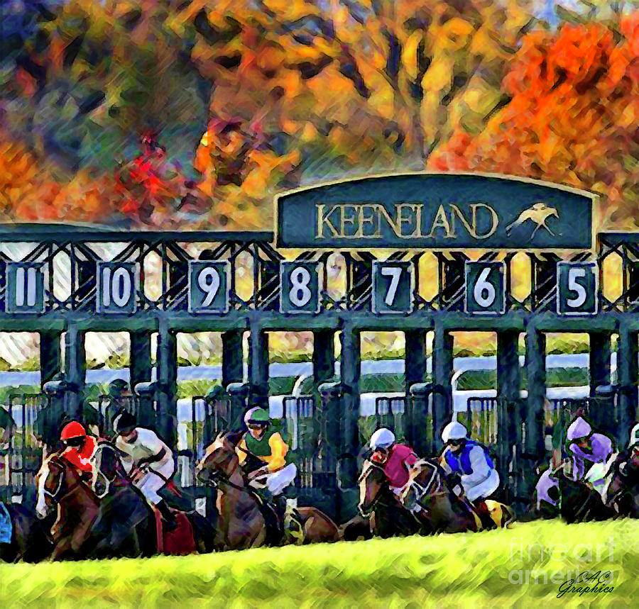 Fall Racing at Keeneland  Digital Art by CAC Graphics