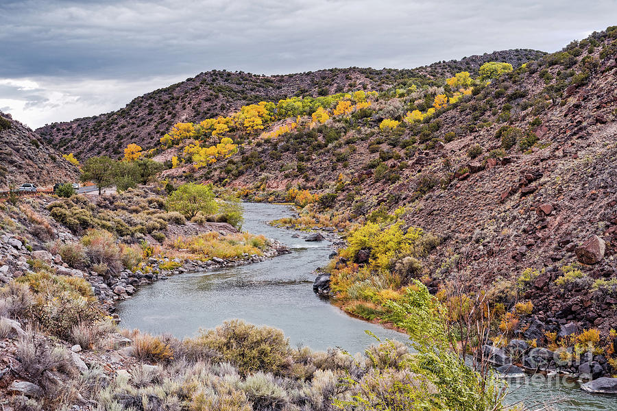 Fall Scene at Rio Grande del Norte near Embudo - Rio Arriba County New Mexico Land of Enchantment Photograph by Silvio Ligutti