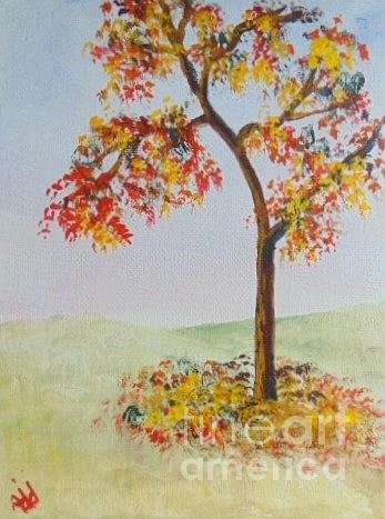 Fall Season Painting by Saundra Johnson