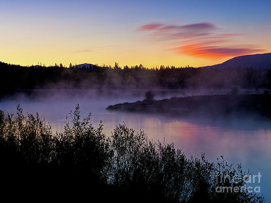Fall Sunrise At Oxbow Bend Turnout Along The Snake River In Gran Photograph