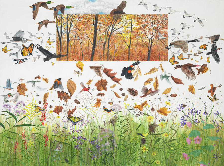 Bird Painting - Fall by Trena McNabb