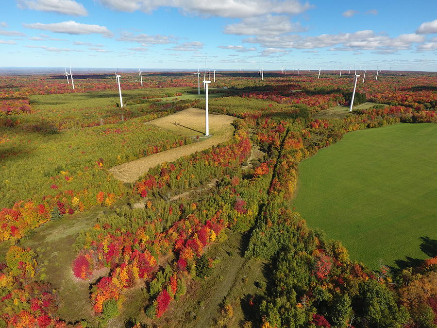 Fall Wind Turbines Photograph by Jedidiah Thone Fall Wind Turbines Photograph by Jedidiah Thone