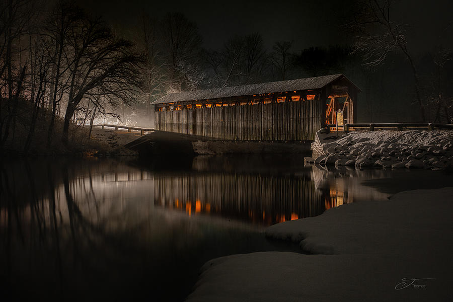 Fallasburg Park Covered Wood Bridge Lowell Michigan Photograph by J Thomas