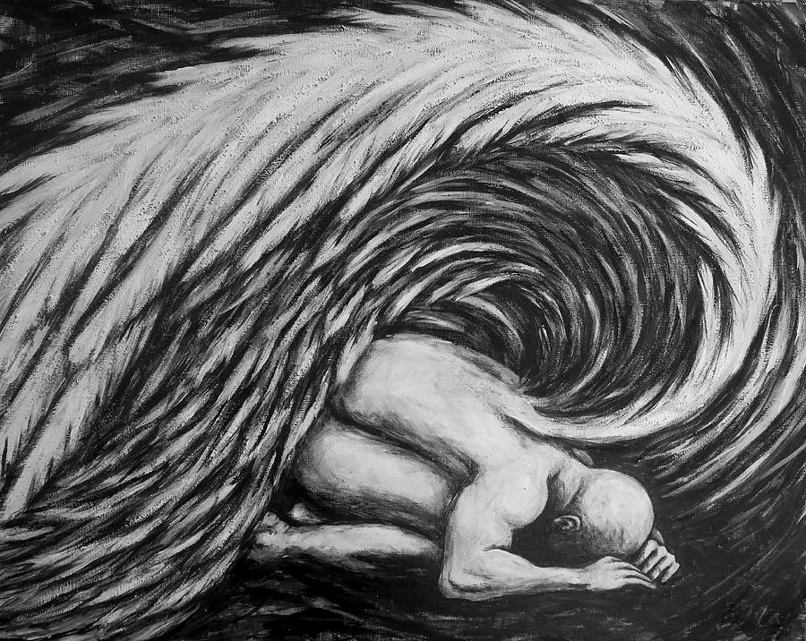 Fallen Angel 3 Painting by Zoe  Oakley