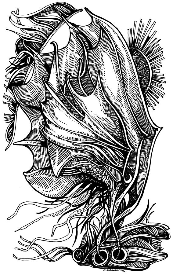 Fallen angel Drawing by Enrique Zaldivar