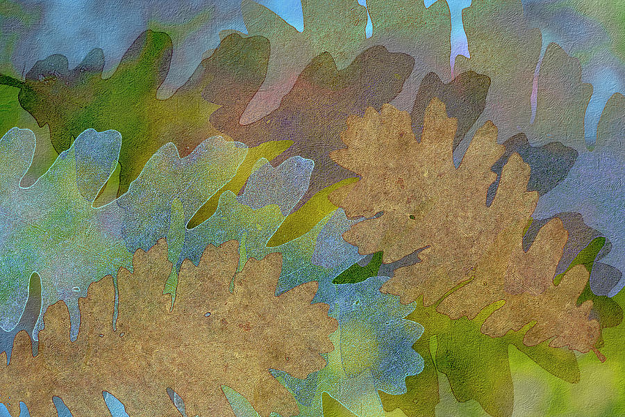 Pattern Photograph - Fallen Leaves Green Golden by Cora Niele