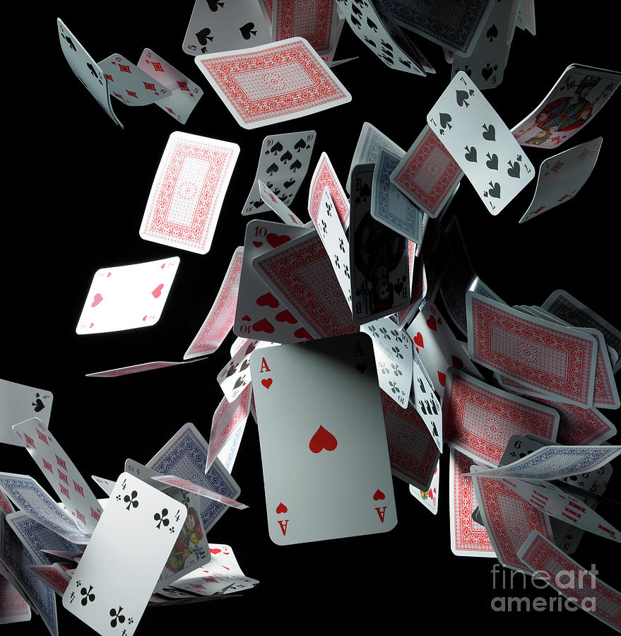 Falling Cards Photograph by Sunny