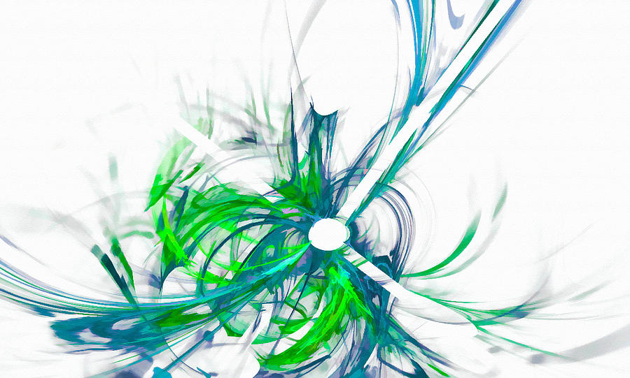 Falling Color Blue Green Digital Art by Don Northup
