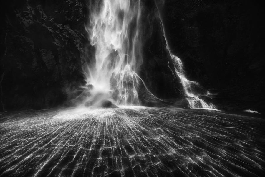 Milford Sound Photograph - Falling by Jingshu Zhu