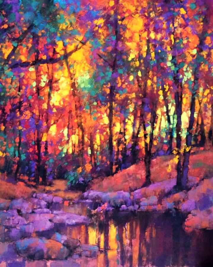 Falls Inner Glow Painting by Joseph Barani Falls Inner Glow Painting by Joseph Barani