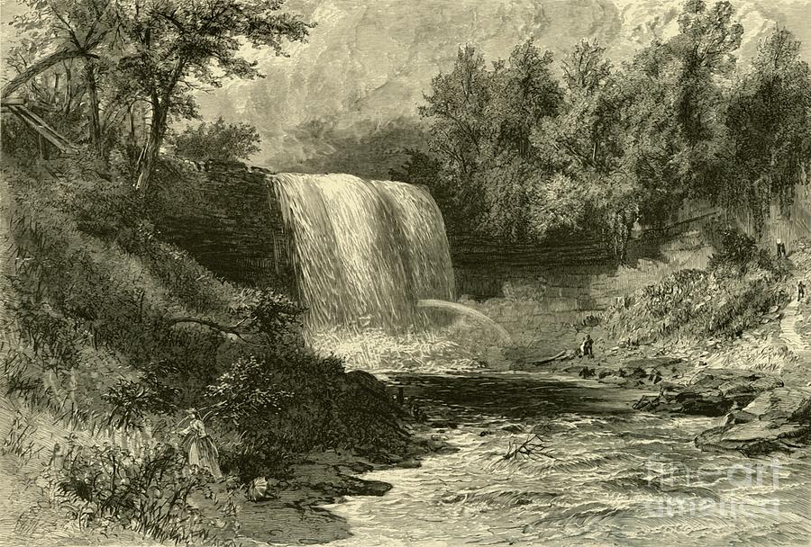 Falls Of Minnehaha Drawing by Print Collector
