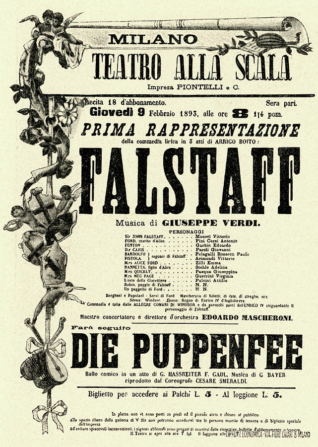 Falstaff Vintage Poster Painting by Italian School
