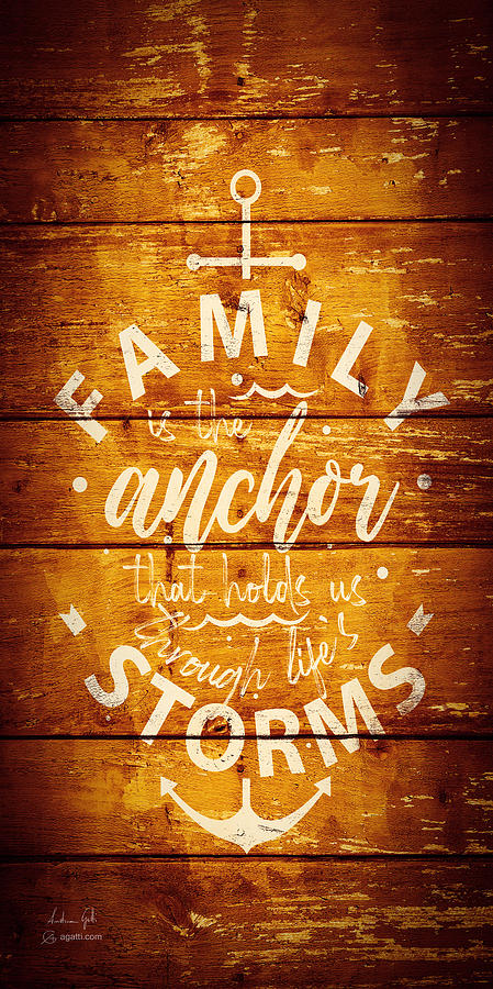 Family Anchor 4 orange Digital Art by Andrea Gatti