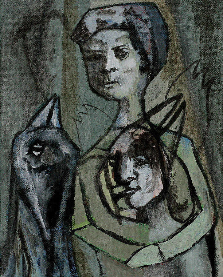 Family and a bird Painting by Edgeworth Johnstone
