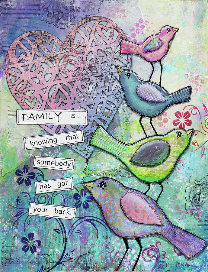 Typography Mixed Media - Family Backers by Let Your Art Soar