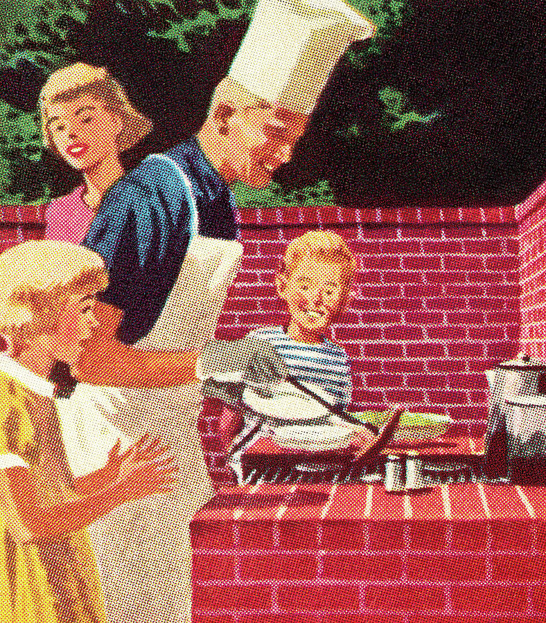 Summer Drawing - Family Barbecue by CSA Images