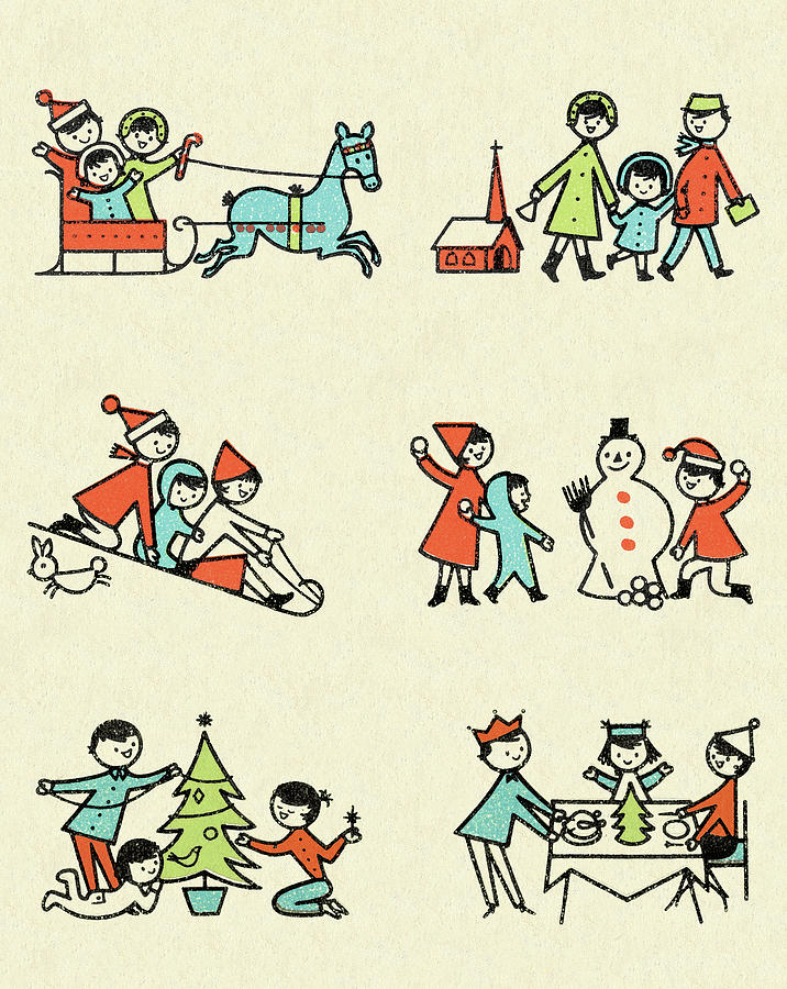 Christmas Drawing - Family Christmas Activities by CSA Images