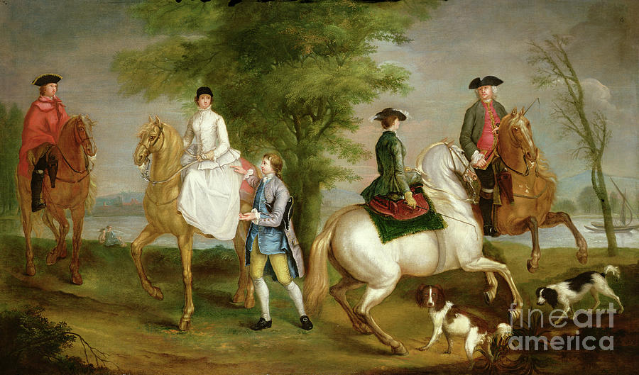 Family Hunting Party, 1755 Painting by Judith Lewis