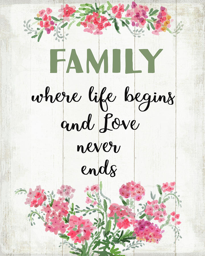 Typography Mixed Media - Family Love 2 by Art Licensing Studio