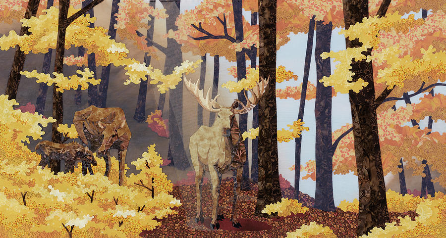 Moose Painting - Family Of Moose by Kestrel Michaud