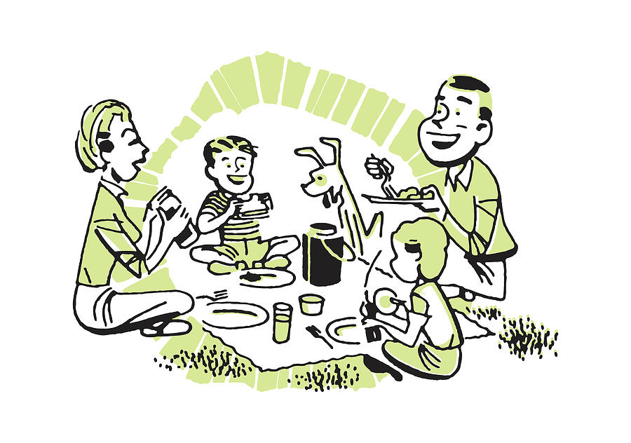 Happy Family Picnic One Line Continuous Drawing. Vector Couple With Food,  Snacks And Meals. People Relaxation And Refreshing Sit On The Garden.  Royalty Free SVG, Cliparts, Vectors, and Stock Illustration. Image  133922905.