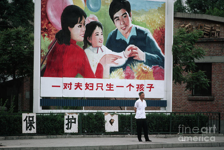 Family Planning Billboard In China Photograph by Bettmann