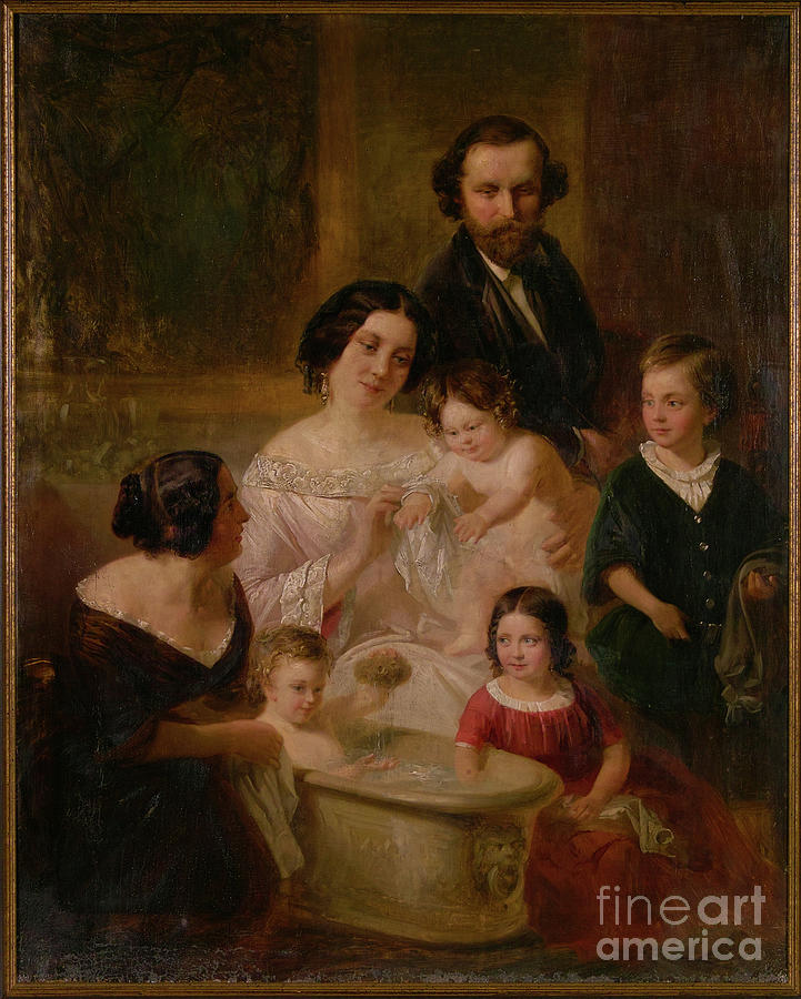 Family Portrait. Artist Wodick, Edmund Drawing by Heritage Images