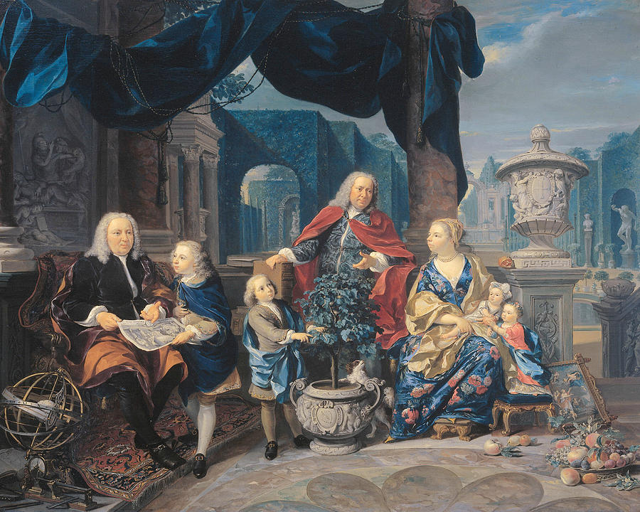 Family Portrait of the Sijdervelt Family Painting by Nikolaas Verkolje