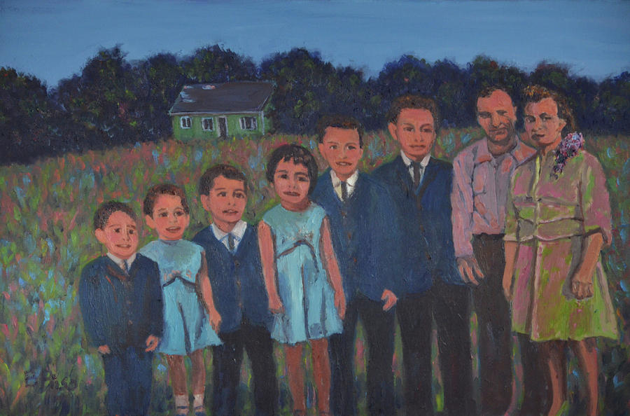 Family Portrait Scene Painting by Beth Riso