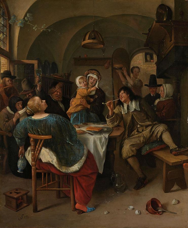 Family scene. Painting by Jan Havicksz Steen