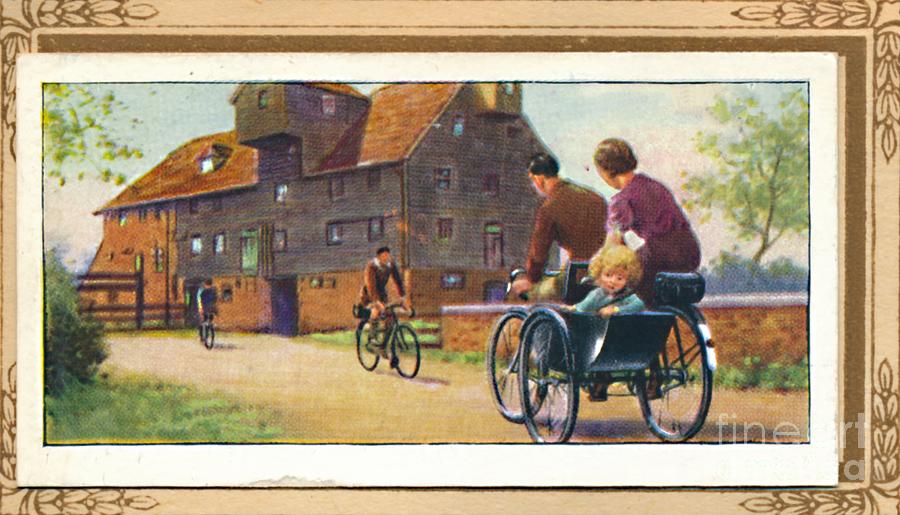Family Tandem With Side-car Drawing by Print Collector