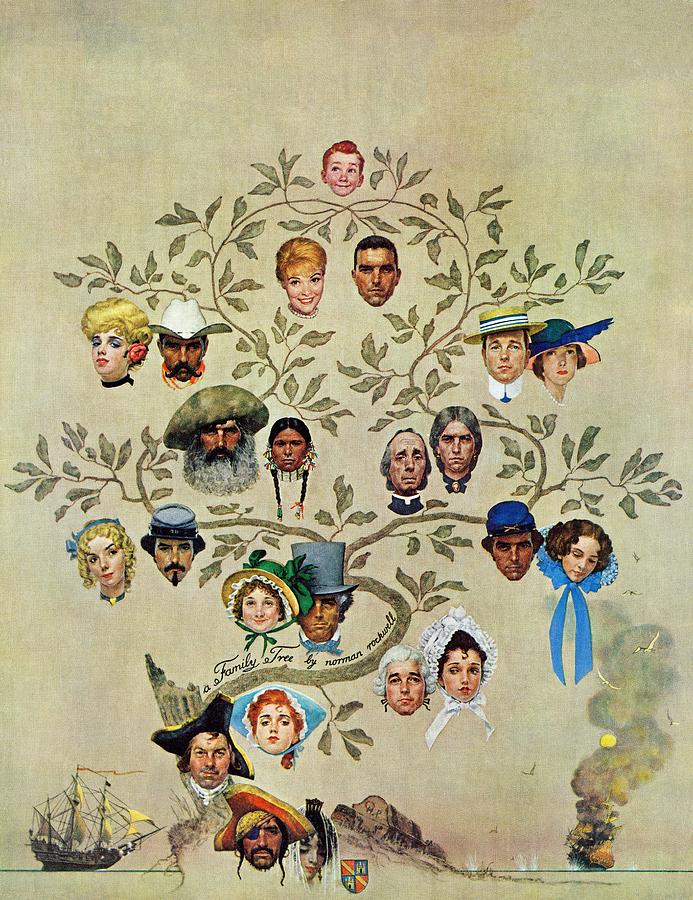 Norman Rockwell Painting - family Tree by Norman Rockwell