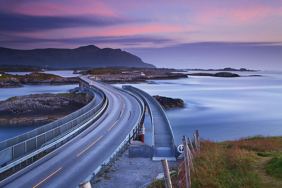 Famous Atlantic Road, Norway Digital Art by Luigi Vaccarella