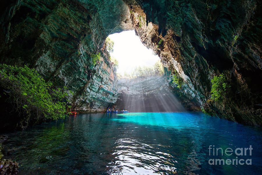 Pagan Photograph - Famous Melissani Lake On Kefalonia by Piotr Krzeslak Pagan Photograph - Famous Melissani Lake On Kefalonia by Piotr Krzeslak