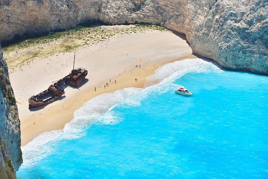 Greek Photograph - Famous Shipwreck Bay, Navagio Beach by Daniel Chetroni