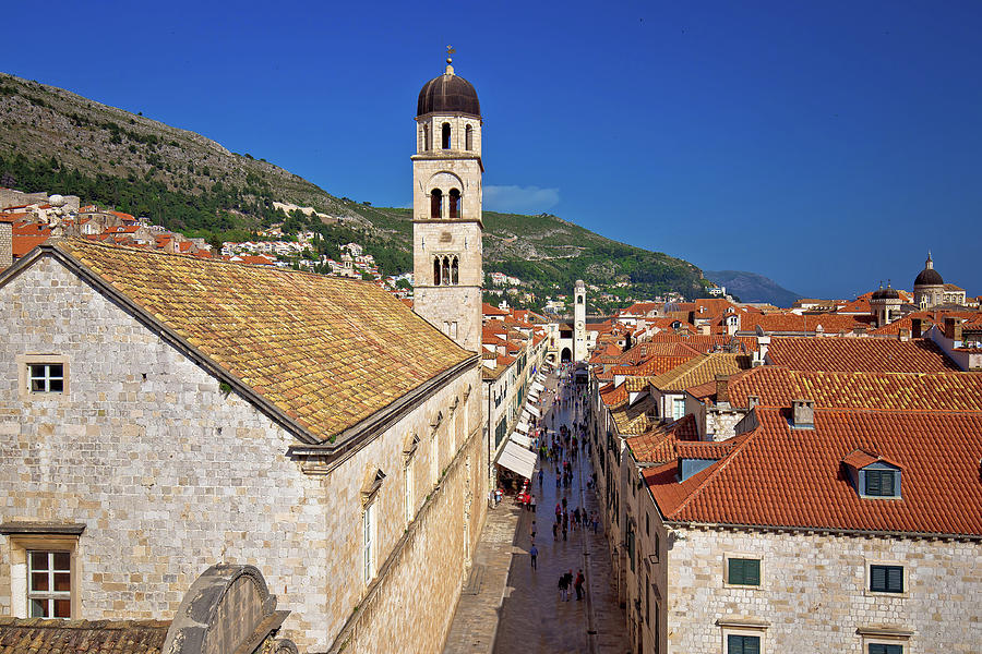 Famous Stradun street in Dubrovnik view from walls Photograph by Brch Photography