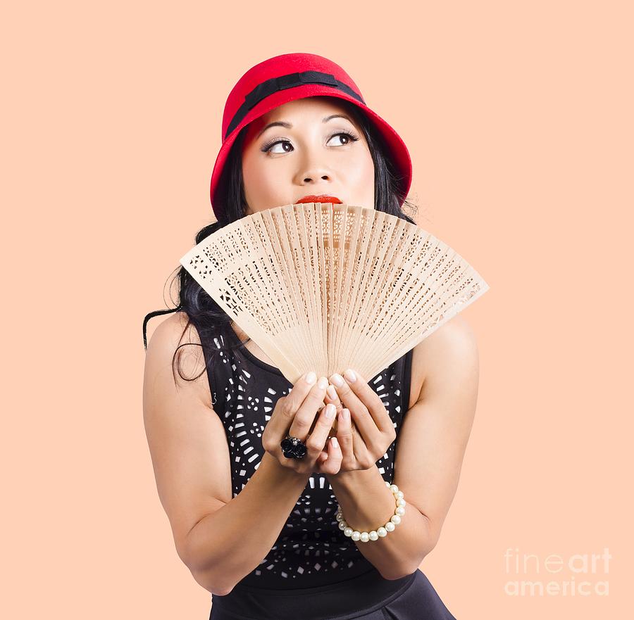 Fan of Asia. Stylish Chinese lady with oriental fan Photograph by Jorgo Photography