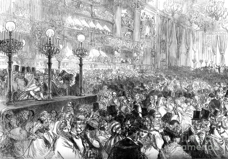 Fancy-dress Ball At The New Grand Opera Drawing by Print Collector
