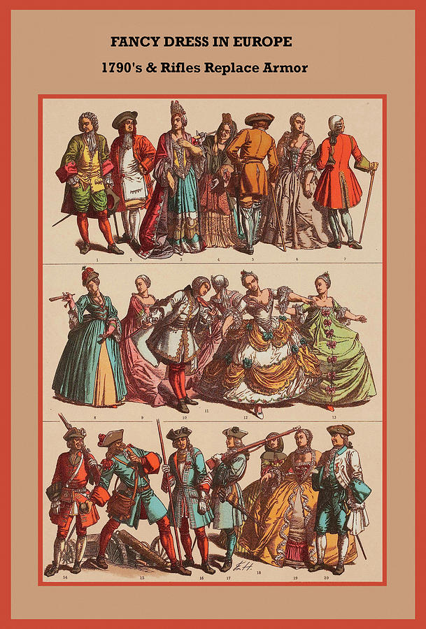 Fancy dress in Europe 1790s & rifles replace armor Painting by Friedrich  Hottenroth
