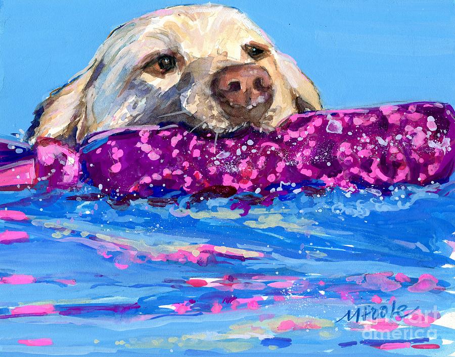 Dog Painting - Fancy Fetching by Molly Poole