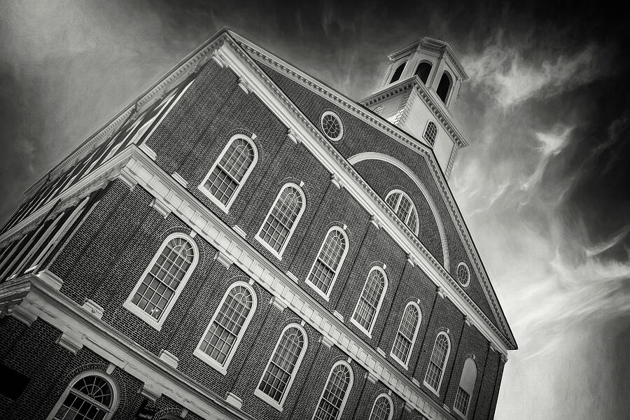 Faneuil Hall Boston Massachusetts Black and White Photograph by Carol Japp