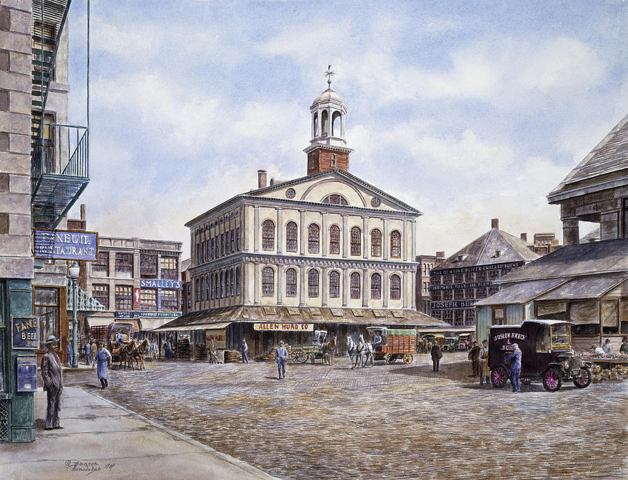 Boston Painting - Faneuil Hall, Ca. 1915 by Stanton Manolakas