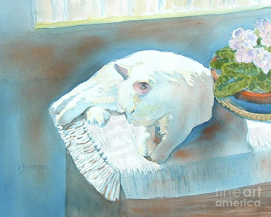 Fang Napping Painting by Edie Schneider