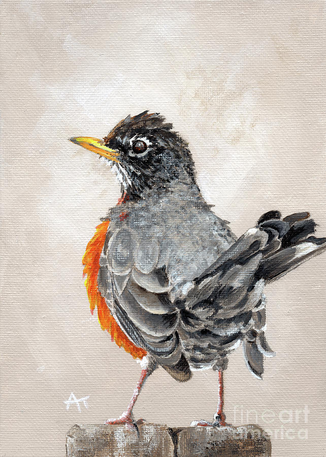 Fanny Feathers - Robin Painting by Annie Troe