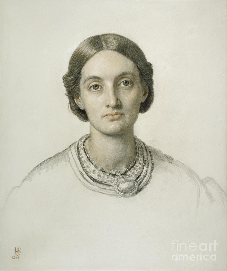 Fanny Holman Hunt Red And Black Chalk Painting by William Holman Hunt