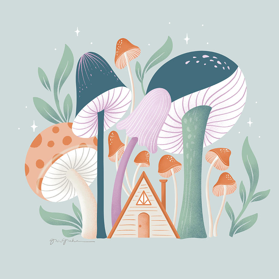 Mushroom Drawing - Fantastic Fungi Vi by Gia Graham