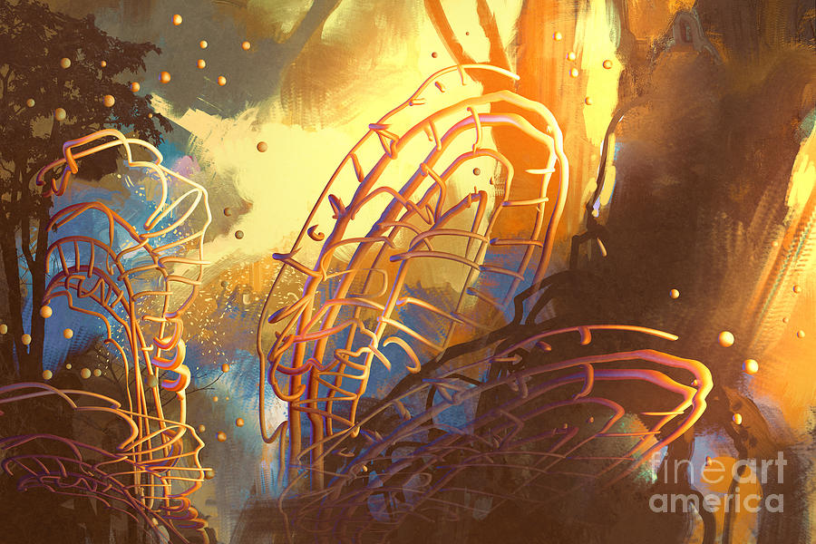 Fantasy Forest With Abstract Digital Art by Tithi Luadthong - Pixels