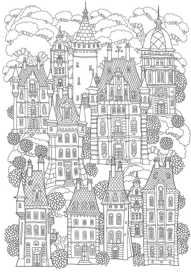 Greeting Digital Art - Fantasy Landscape. Fairy Tale Castle by L. Kramer Greeting Digital Art - Fantasy Landscape. Fairy Tale Castle by L. Kramer