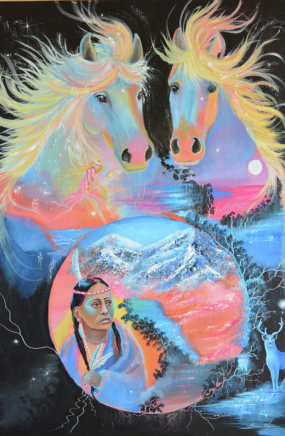 Horse Painting - Fantasy Reality by Sue Clyne