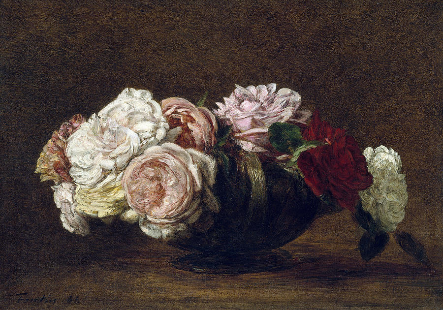 Fantin-latour: Roses, 1883 Painting by Henri Fantin-latour Fantin-latour: Roses, 1883 Painting by Henri Fantin-latour